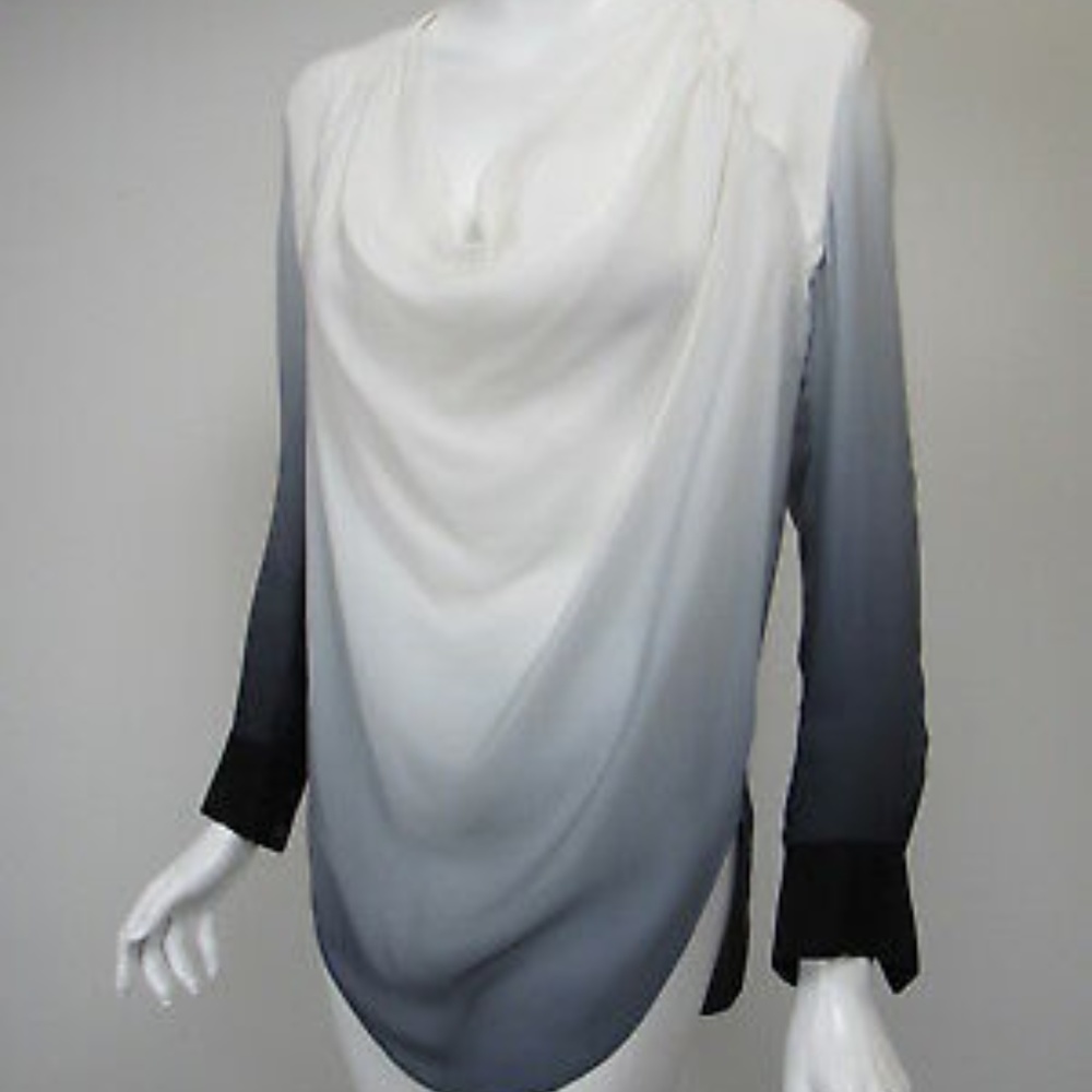 NWOT Haute Hippie SILK Open Back Cowl Ombre Blouse